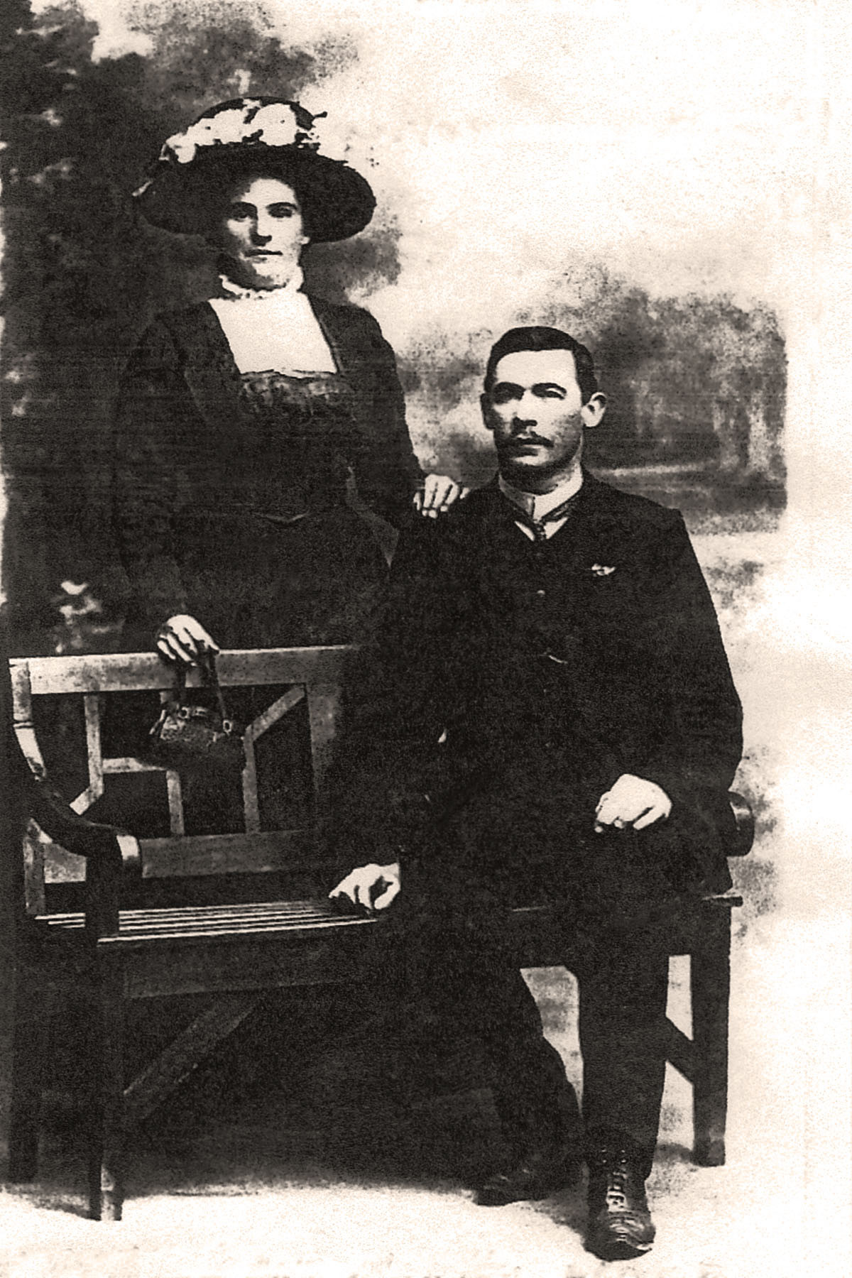 Newby Betrie Ward and wife Martha Castle in 1909