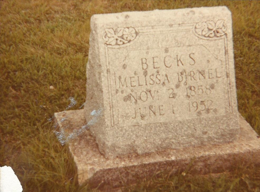 Melissa (Birnel) Becks Memorial marker