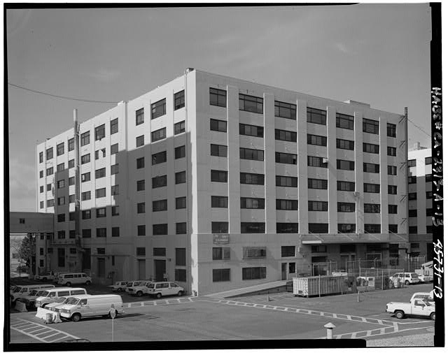 Building, south side and south portion of east back....