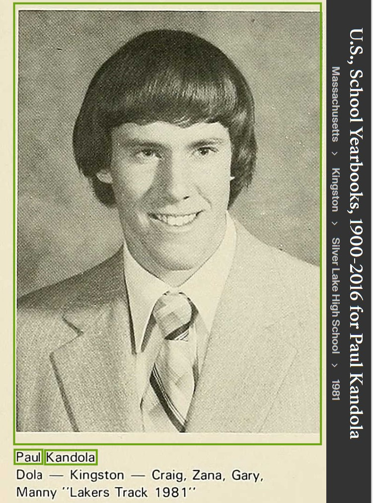 Paul Kandola--U.S., School Yearbooks, 1900-2016(1981)