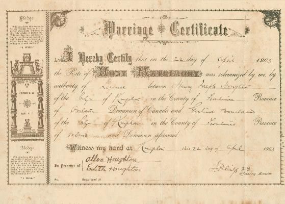 Houghton Marriage Certificate