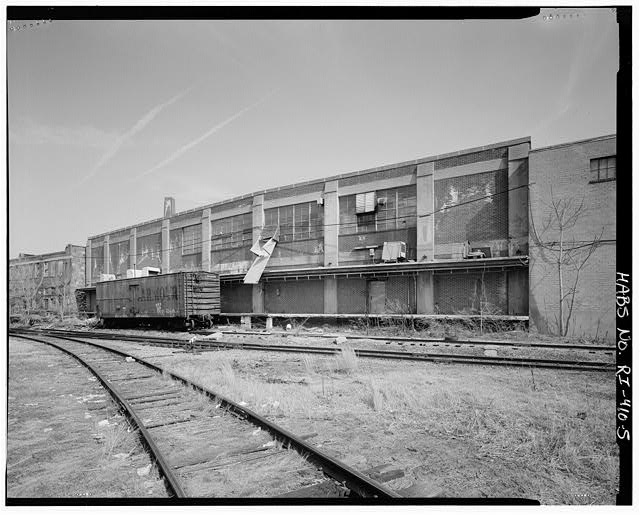 5. View facing northeast, showing the rear (west...