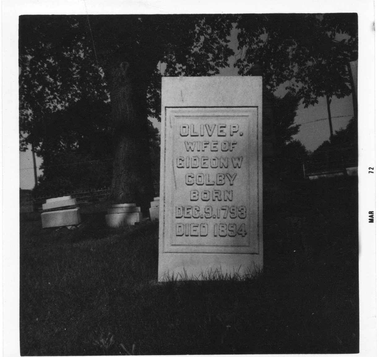 Olive P. Colby tombstone