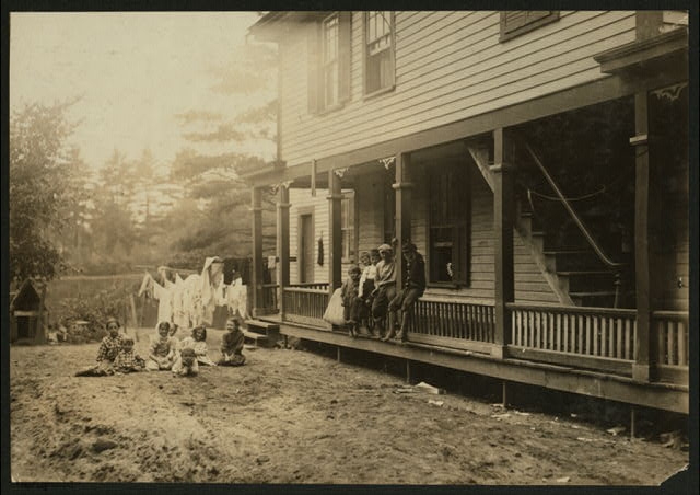 Cottage Street hovels down by the river in Easthampton,...
