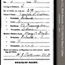 May Elizabeth Callan -Maine, U.S., Birth Records, 1715-1922(1900)