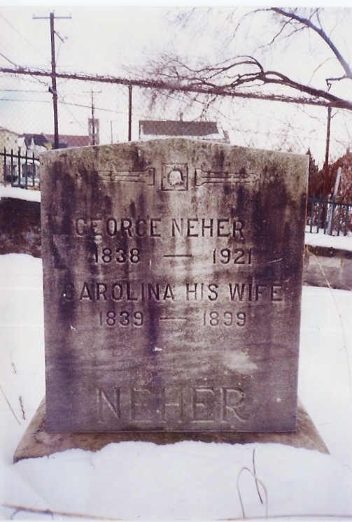 Grave stone of George Neher and wife Carolina