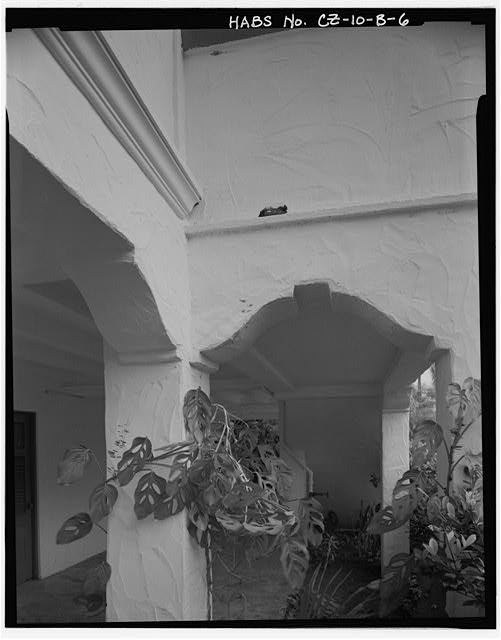 Detail of west corner of front entry stair showing...