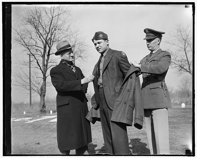 Inspects new CCC uniform. Washington, D.C., Feb. 1....