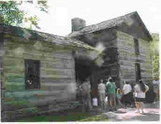 The Sheeks House at the Spring Mill State Park Pioneer Village in Lawrence Co, Indiana, View 1