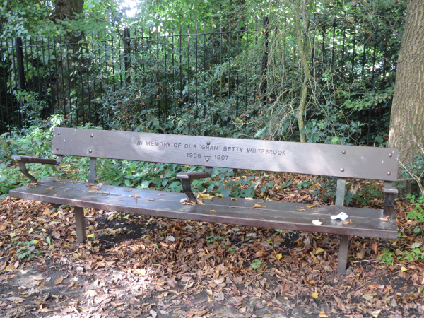 The Betty Whitebrook memorial bench