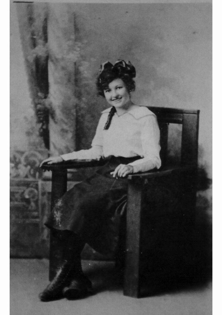 Goldie Viola Tabor in a chair