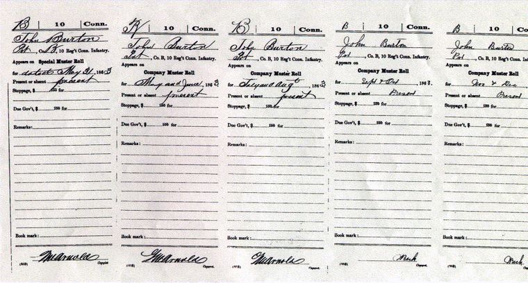 Company Muster Roll/John Burton