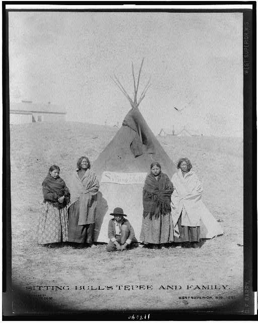 Sitting Bull's tepee and family