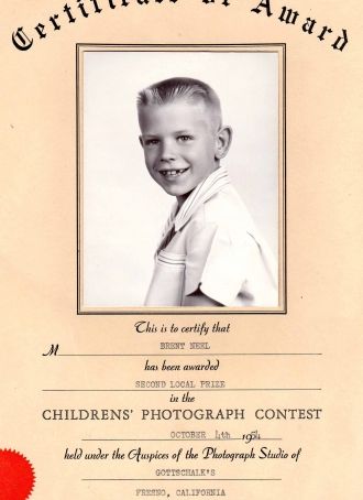 Brent Neel, 1954 Photography Prize & certificate
