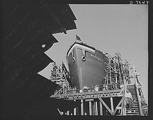Production. Launching of the SS Booker T. Washington....