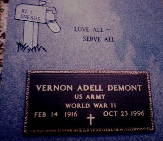 Vernon A Demont gravesite