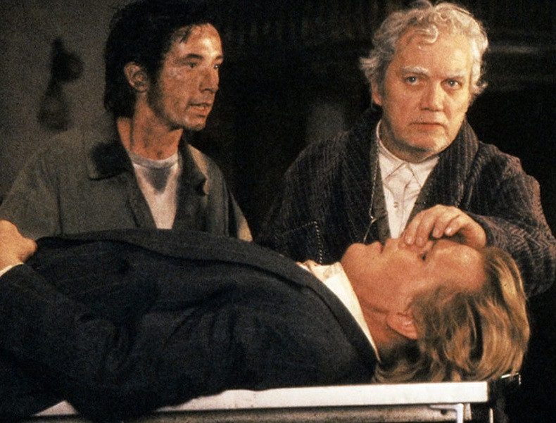 Kenneth McMillan as a nutty veterinarian in THREE FUGITIVES.