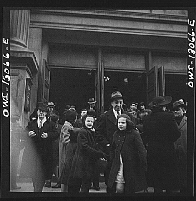 New York, New York. Italian-Americans leaving the church...
