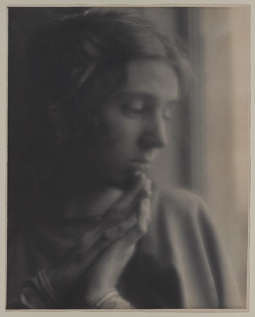 [Woman (Beatrice Baxter Ruyl), in cloak, with hands...