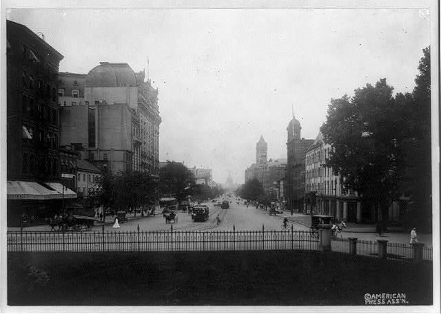 D.C., Washington, Pennsylvania Avenue, 1910, view from...