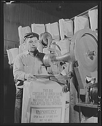 Fiberglass manufacture, Owens-Corning, Toledo, Ohio. A...