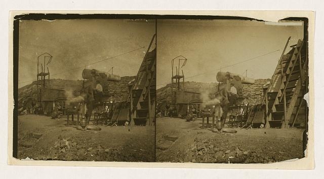 [Early morning in a Russian battery during the siege of...