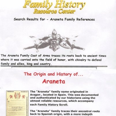Arneta Family history