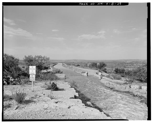 29. AVALON DAM - VIEW FROM OUTLET WORKS DOWN MAIN CANAL....