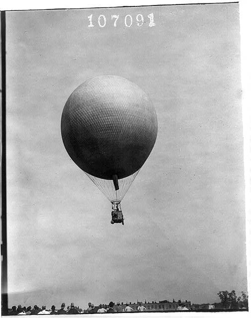 Balloon in flight during U.S. Signal Corps operations at...