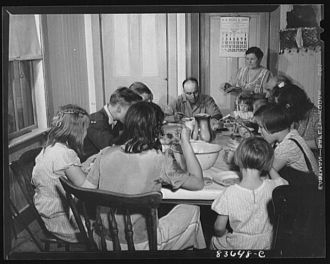 Fort Kent, Maine (vicinity). Albert Gagnon and his family...