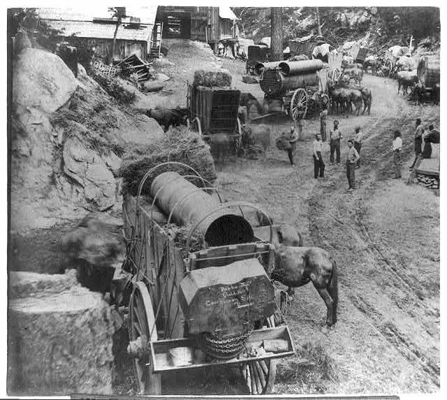 Feeding the teams - scene on the Placerville Route