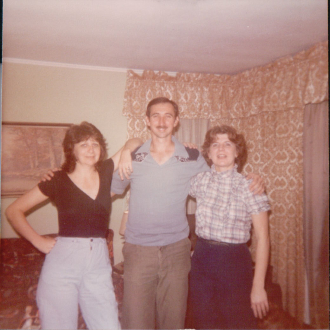 Pauline (left) with brother Stephen and sister Barbara.