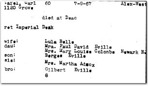 Carl Tafel's Obit Card