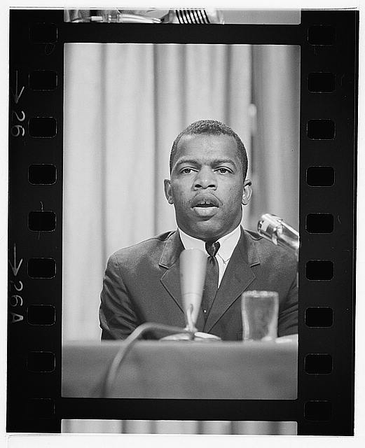 [John Lewis speaking at a meeting of American Society of...