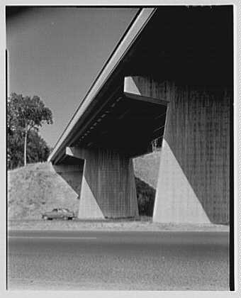 New Jersey Turnpike. Cantilever bridge detail, a.m.