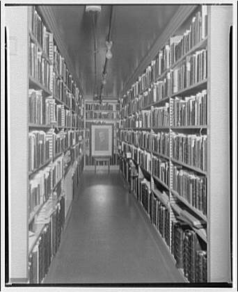 Folger Library interiors. Book room in Harmsworth vault...