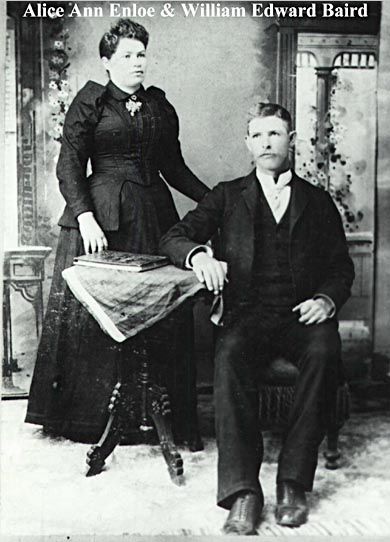 Alice Ann Enlow and William Edward Baird, 1892 Missouri