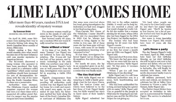 'LIME LADY' COMES HOME: After more than 40 years, random DNA test reveals identity of mystery woman