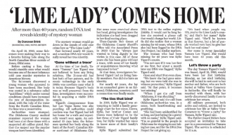 'LIME LADY' COMES HOME: After more than 40 years, random DNA test reveals identity of mystery woman