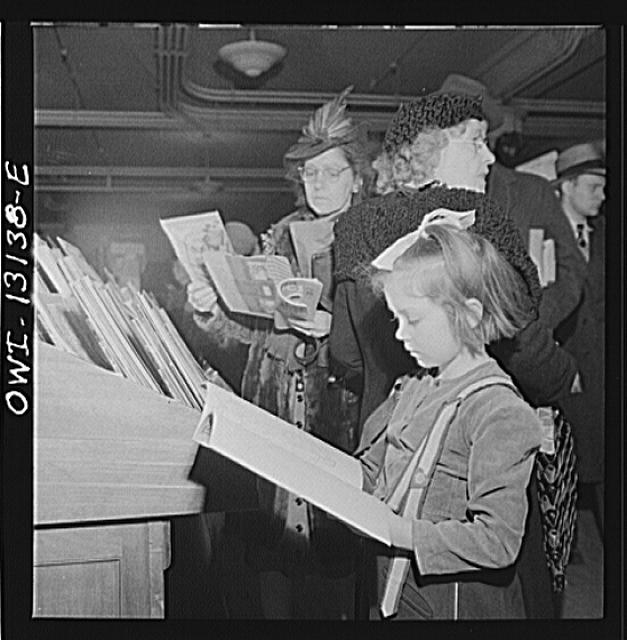 New York, New York. Book department at R. H. Macy and...