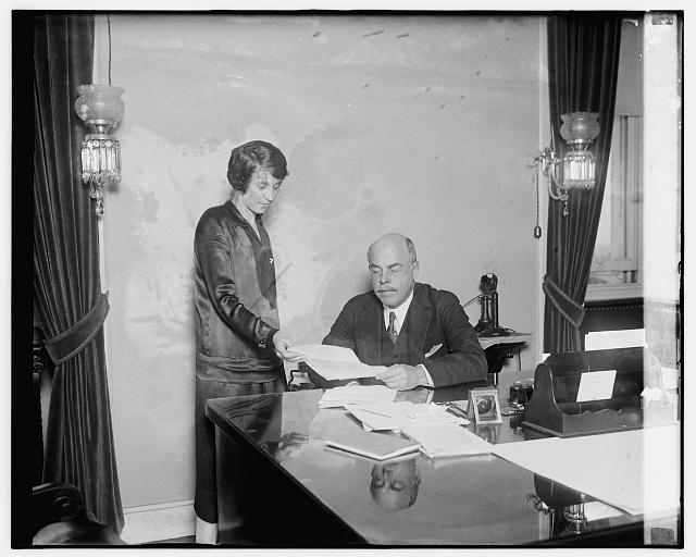 Rep. Longworth & secretary, Miss Mildred Reeves, 12/2/25