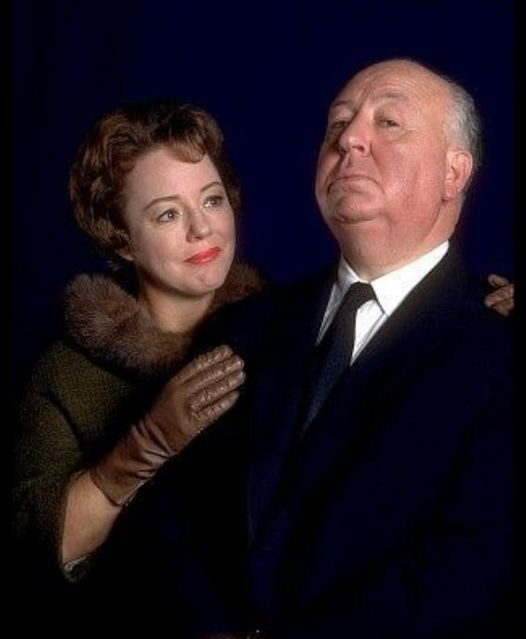 Patricia Hancock with Alfred Hitchcock.