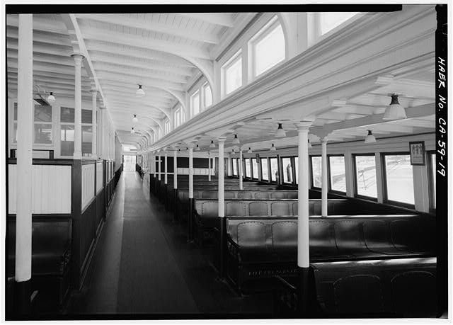 19. Passenger deck looking south, restaurant on left....