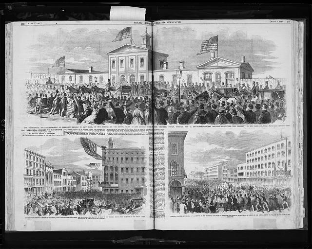 3 illus.: 1. The Presidential journey - Reception of...