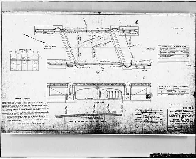 13. MERRITT PARKWAY UNDER SPORT HILL ROAD, GENERAL PLAN....