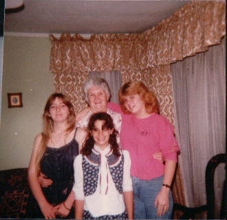 Kitty with 3 granddaughters Nicole, Victoria, and Cathy