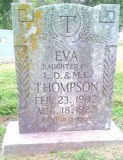 Eva Thompson headstone, 1922