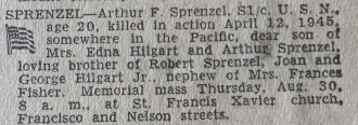 Arthur Francis Sprenzel Jr. Obituary