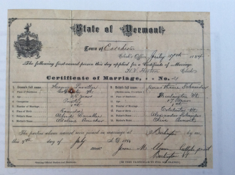 Lavallee Schneider Marriage License 1884