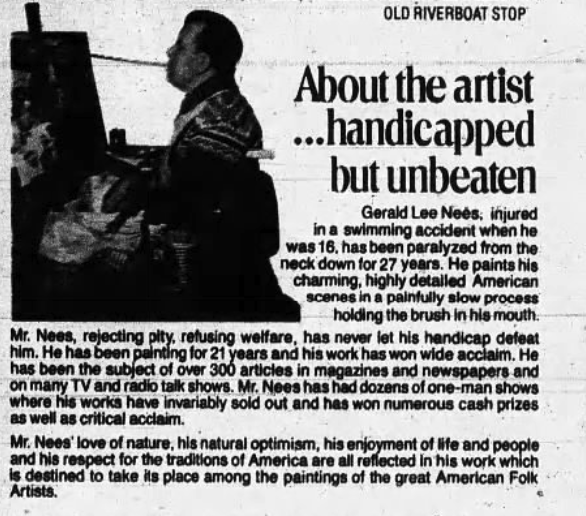 About the artist ...handicapped but unbeaten